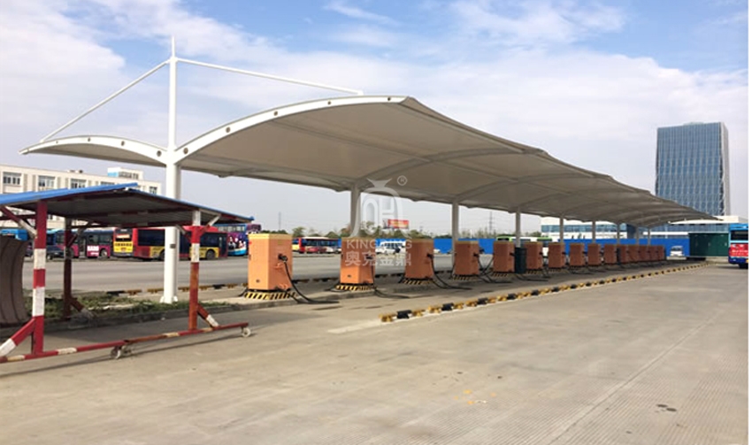 揚州江都公交站充電樁膜結構雨棚